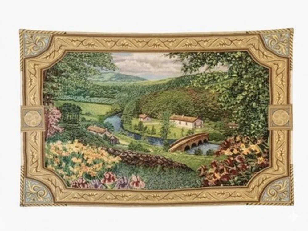 Lovely  Ireland Countryside Vintage Tapestry Wall Hanging 56”x 38”